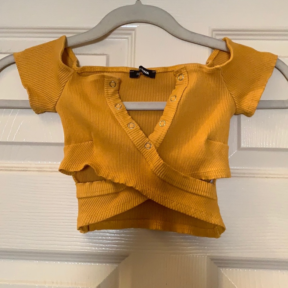 Fashion Nova Mustard Yellow Crop Top